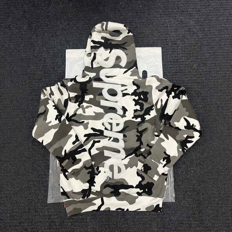 In stock: SUPERME 26SS SATIN APPLIQUE HOODED satin appliqué hooded sweatshirt