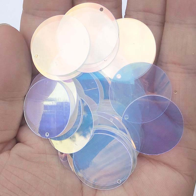 Mermaid Round Transparent Sequin Diy Bead Hand Seam Edge Hole Large Round Pieces Clothes Decoration Accessories Earrings Material