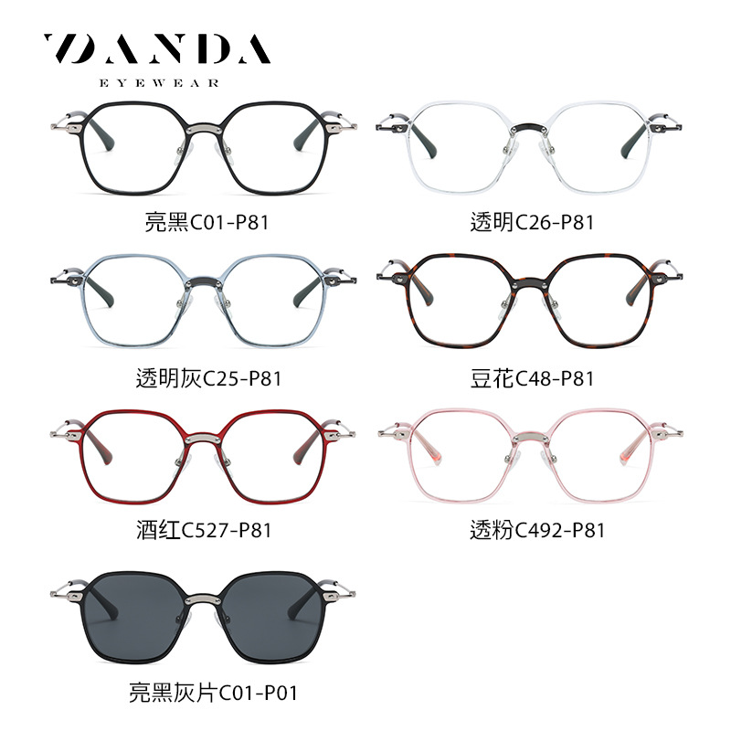 Nueva luz anti-azul gafas de moda retro gafas marco femenino TJ859 ultra ligero TR90 puede ser equipado con gafas de miopía marco masculino