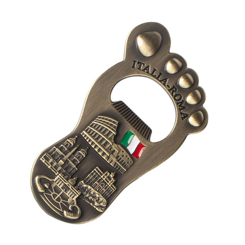 Large Foot Fridge Magnet Bottle Opener Creative Retro Metal Travel Souvenir Multi-function Beer Can Opener Wholesale