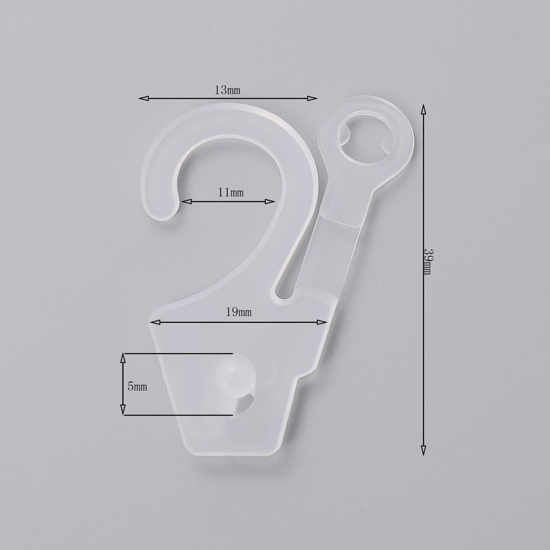 厂家直供塑料按扣挂钩独立包装袋袜子挂架环保材质黑色透明商标钩