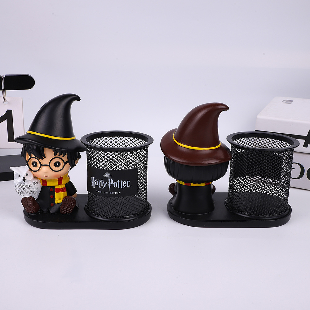Estilismo de portalápices de Harry Potter, papelería de escritorio creativa, almacenamiento de suministros de oficina para estudiantes, capacidad simple y práctica