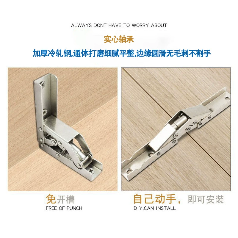 WEIDEBAO Groove-Free 90-Degree Stainless Steel Long-Strip Hinge for Cabinet Doors/Countertops, Easy DIY Install