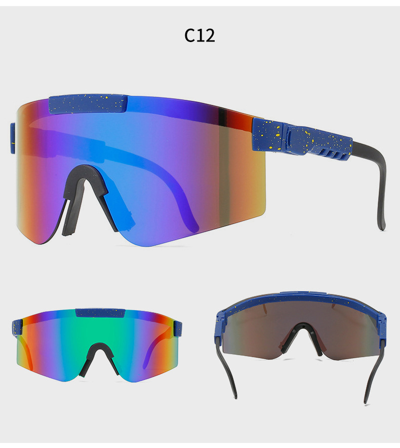 90g Weight Half Frame Glasses Structure Sunglasses Classification Tac, UV400 Protection Lens Material Biker Glasses Style Travel, Fishing Occasion All Seasons Season Unisex Gender Grey, Black Color Exaggerated Punk Streetwear Color Block Tac UV400 Protection Biker Half Frame Sports Sunglasses 18