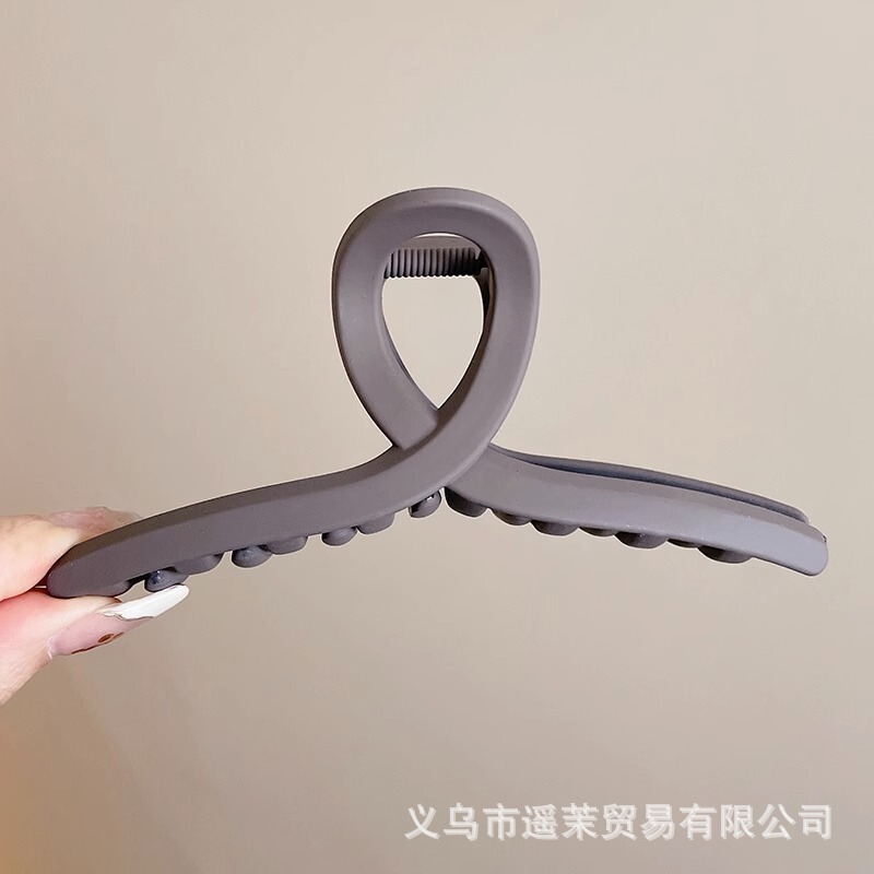 咖色磨砂抓夹女2025年新款发夹后脑勺大号发量多鲨鱼夹子发卡头饰|undefined