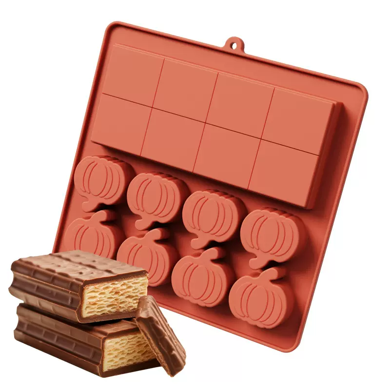 跨境热销深大号厚巧克力棒模具食品级果冻能量棒华夫饼干硅胶烘焙