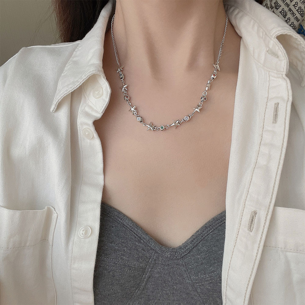 Daily, Street Occasion Copper Material Wholesale Jewelry IG Style Star Copper Plating Necklace Chain-free