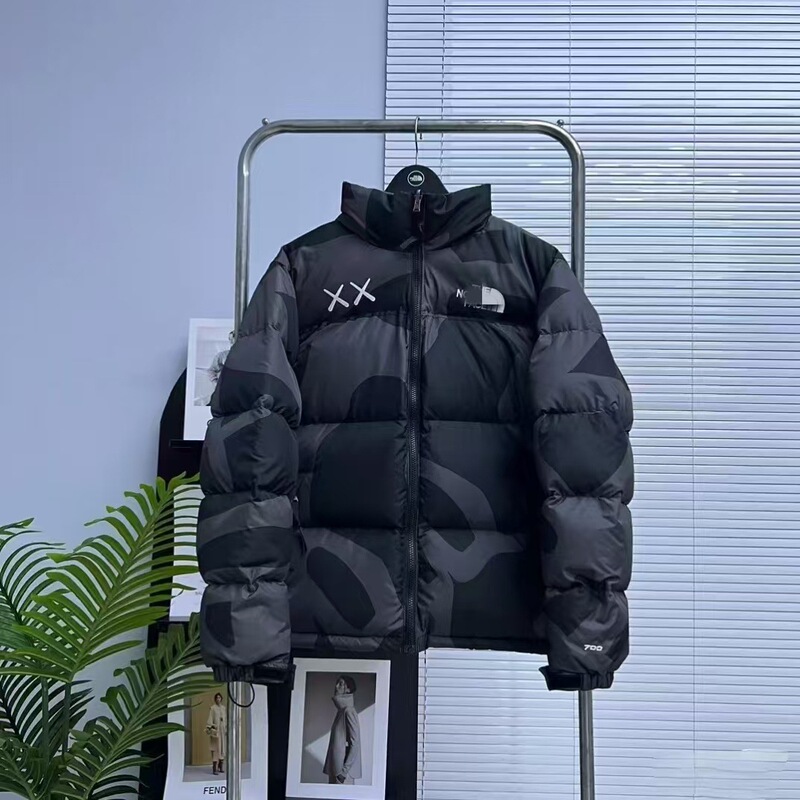 外贸新款北家1996棉服联名拼接款男女情侣印花款图案冬季夹克外套|undefined