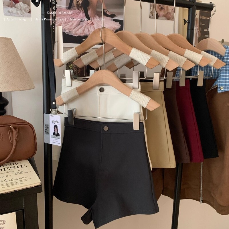 Black Fleece-Lined Casual Pants for Women, Autumn and Winter High-Waisted Straight-Leg Pants, Stretchy Versatile Hip-Hugging Pants, Slimming Shorts, A-Line Boot Pants