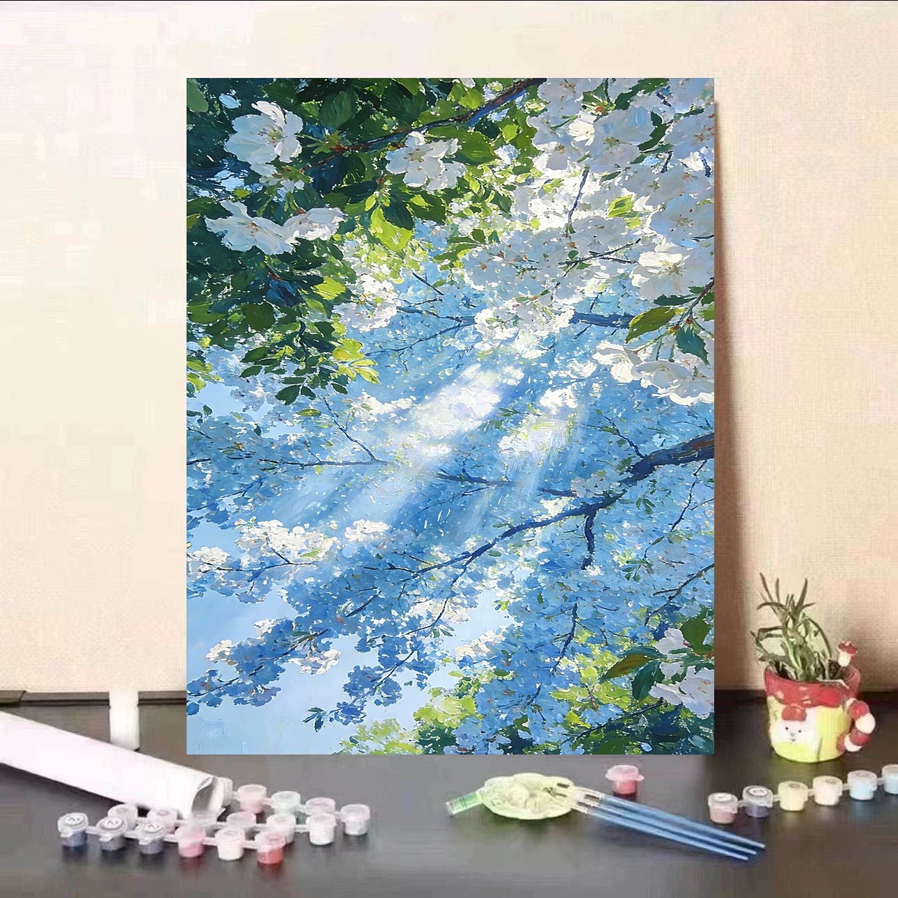 Pintura al óleo digital DIY paisaje floral pintada a mano pintada al óleo pintada decoración de la sala de estar pintada colgante de alta calidad pintura descomprimida image 67