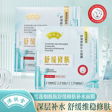 源头厂家港肤堂雪莲烟酰胺舒缓修肤补水保湿面膜院线线下同款