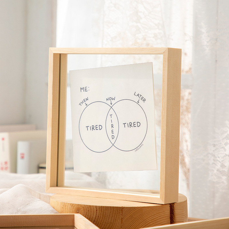 Solid Wood photo frame transparent glass photo 6 inch 8A4 simple ins embossed plant specimen display frame photo frame table