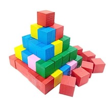 彩色20粒正方体积木 方块木制玩具儿童早教玩具