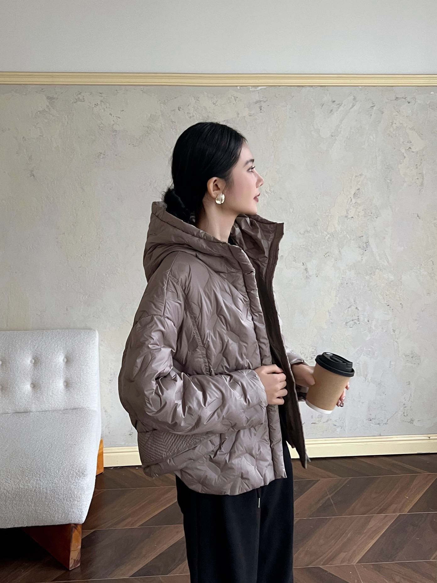 Autumn velvet keep warm down jacket