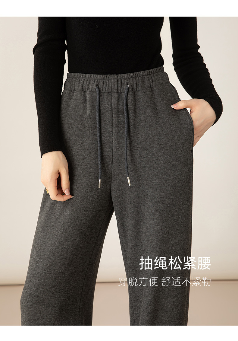 Bộ đồ thể thao nữ hai mảnh giả cashmere mũ trùm dáng rộng phong cách Hàn Quốc — Màu xám (bộ hai món) chi tiết 25