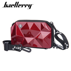 Baellerry New 7-inch Women's Makeup Bag Mini Hard Shell Diamond Pattern Single Shoulder Crossbody Bag PC Oral Care Storage Bag
