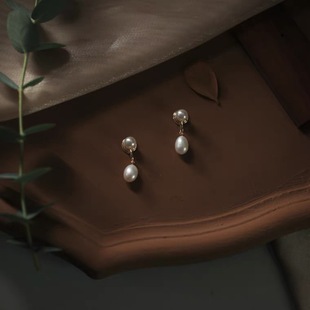 Simple Joker Natural Pearl Earrings Sense Small Earrings S925 Silver Needle Mosquito Coil Ear Clip Gentle
