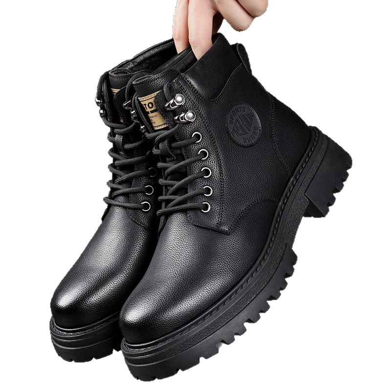 Men's Autumn Winter Workwear Boots High Top Thick Soled Shoes_voghion.com