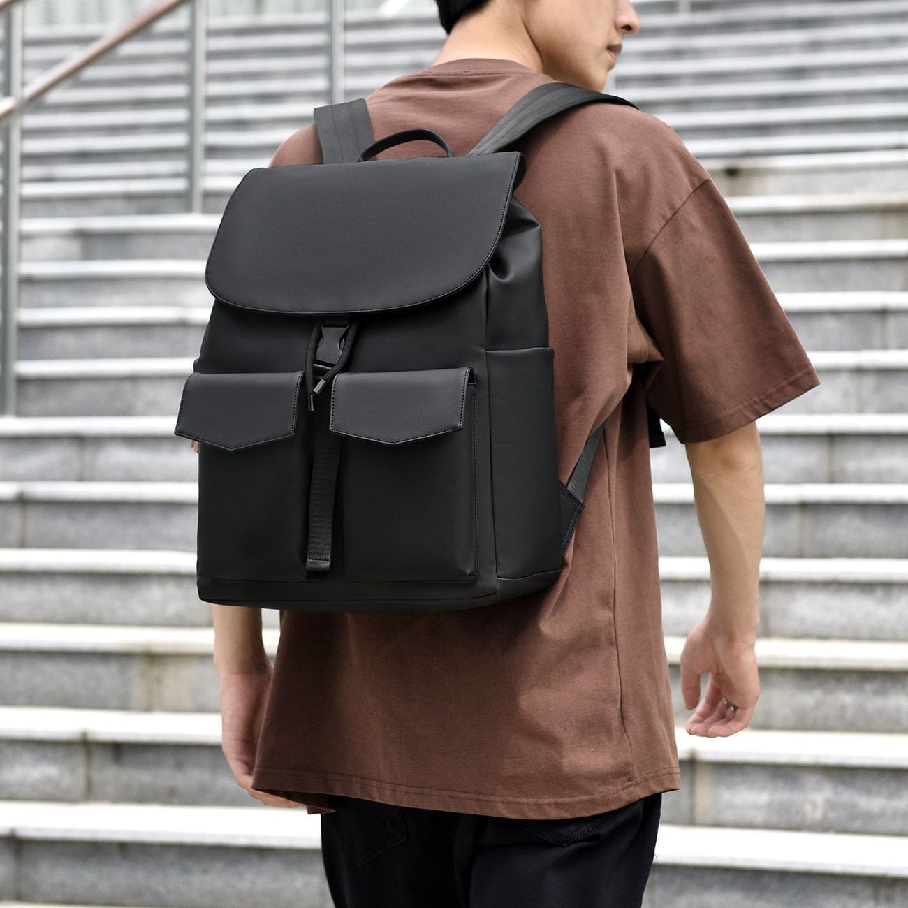 New waterproof, large-capacity outdoor hiking backpack with a stylish, unisex design and versatile drawstring closure, suitable for carrying a laptop