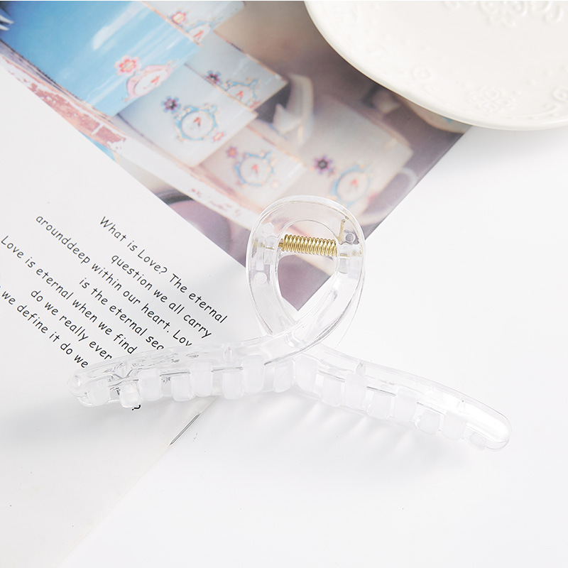 Corea del Sur ins simple agarre hacia atrás cabeza curva Cruz tiburón clip horquilla baño updo jalea agarre de pelo grande