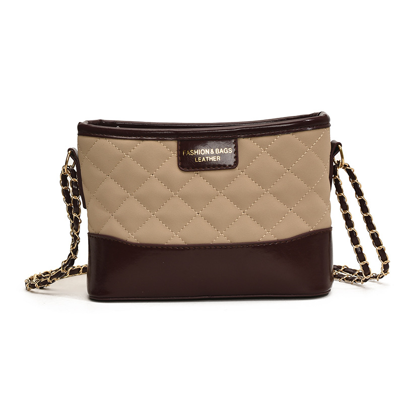 Bolso de mujer popular de este año 2025 nueva moda bolso de hombro bordado de diamante de color contrastante empalme atmósfera bolso de vagabundo