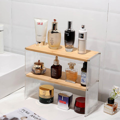 雙層桌面整理架廚房調料楠竹收納架衛生間洗漱用品簡約置物架批發