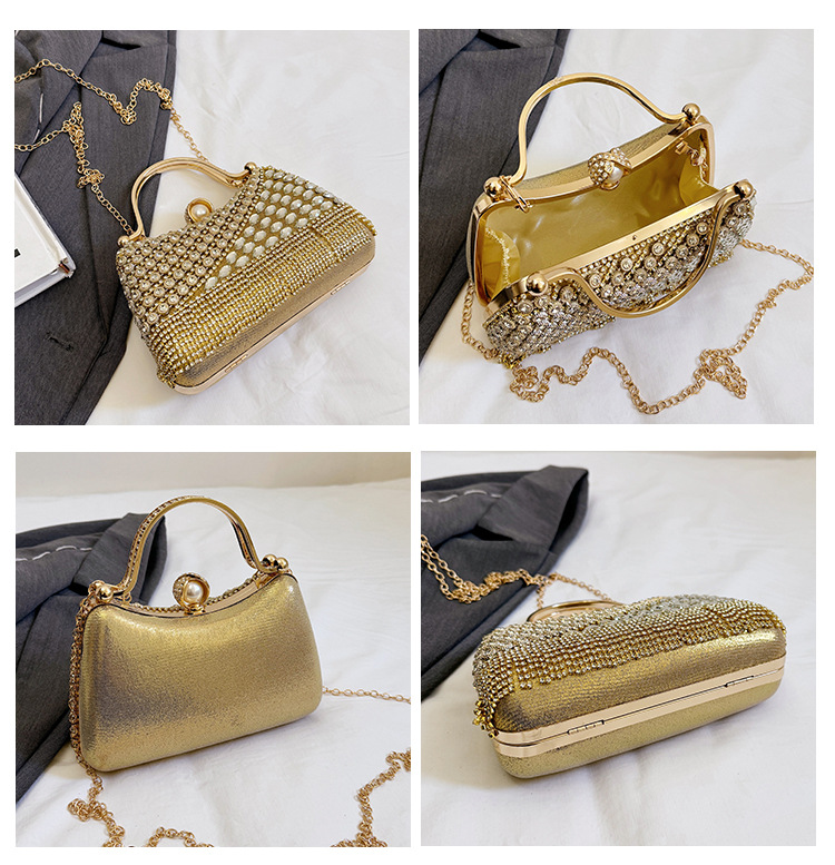 Pochette da sera donna con catena elegante e strass brillanti_voghion.com