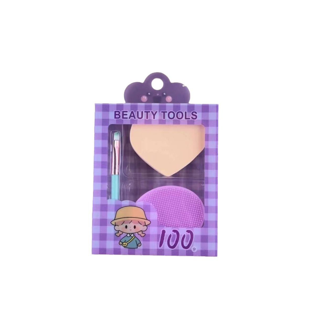 Spot transfronterizo mini juego de huevos de belleza serie de cepillo de lavado de cara de silicona conjunto de soplo de polvo herramientas de maquillaje al por mayor