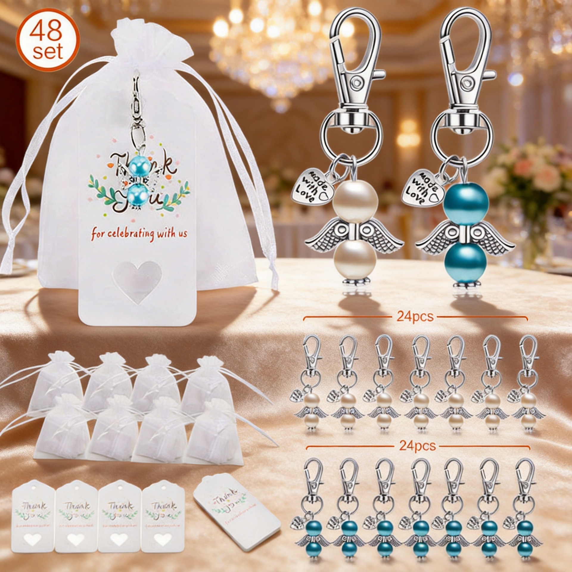 Creativo Ángel DE LA Guarda llavero decoración de la boda regalo alas de Ángel Bebé bautismo comunión regalo del partido