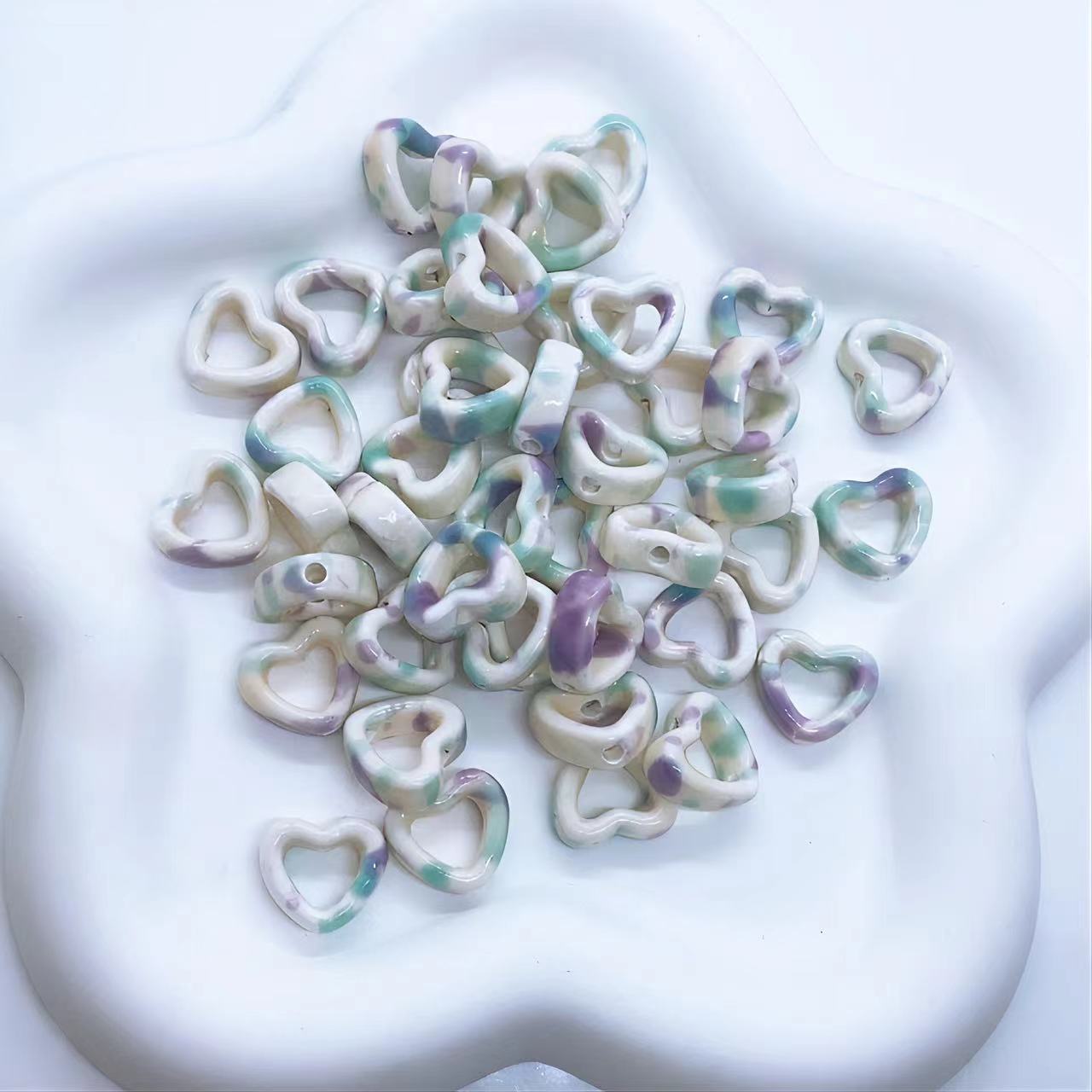 13g Weight Pendant Jewelry Making Type DIY Jewelry Accessories Classification 10 PCS/Package Quantity ceramics Material Heart Shape Pattern Simple Style Style 10 PCS/Package Ceramics Heart Shape DIY Jewelry Accessories Pendant 6
