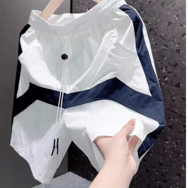 Cross-border Summer New American Style Stitching Casual Shorts Men's Trendy Brand Loose All-match Breathable Quick-drying Sports Shorts for Men