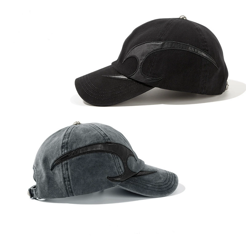 Denim baseball cap, hat, for beloved, with embroidery
