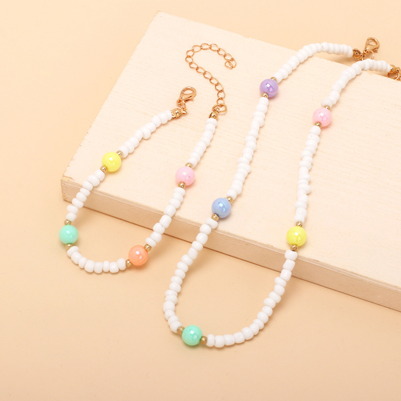 Bohemian Color Pearl Miyuki Beads Stacking Necklace Bracelet Set Wholesale Nihaojewelry display picture 4
