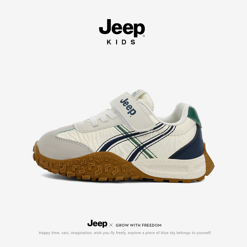 Jeep童鞋男童2025新款秋季魔术贴儿童运动鞋女童户外休闲阿甘鞋子|undefined