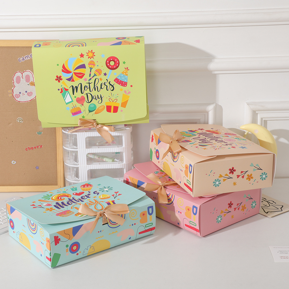Caja de regalo transfronteriza del Día de la Madre Caja de regalo para mamá Caja de regalo de cumpleaños Acción de gracias Caja de papel vacía Caja de embalaje de arco image 6