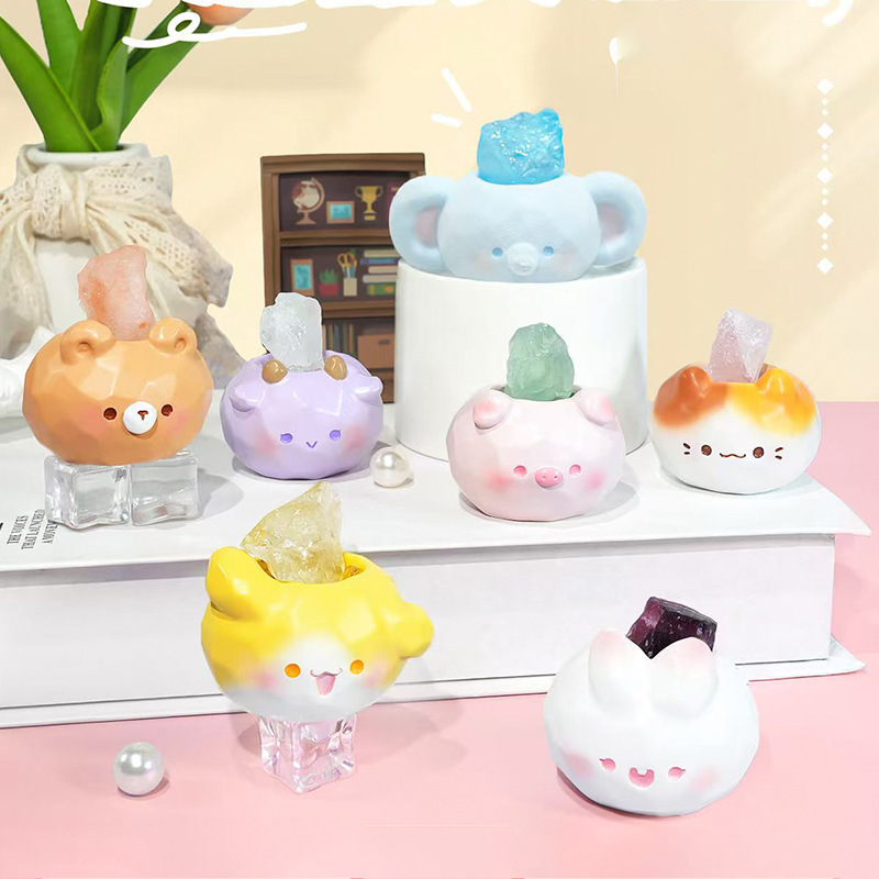12 星座 PAI クリスタルブラインドボックス樹脂フィギュアサプライズブラインドボックスかわいい装飾品オフィス装飾誕生日ギフト|undefined