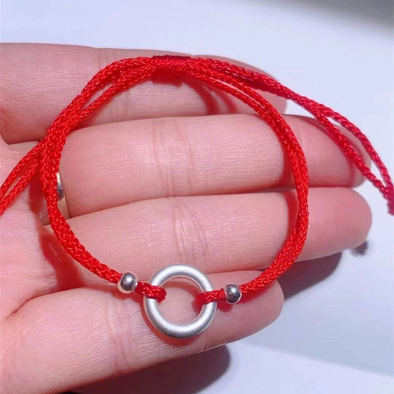 Защитный амулет, пряжка, красный шнур bracelet вручную, украшение, серебряный браслет, серебро 99 образец, для любимого, подарок на день рождения