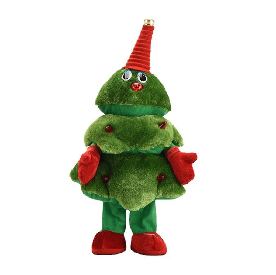 Transfronterizo cantar y bailar árbol de Navidad eléctrico balanceo juguetes de peluche brillante árbol de Navidad regalos de Halloween