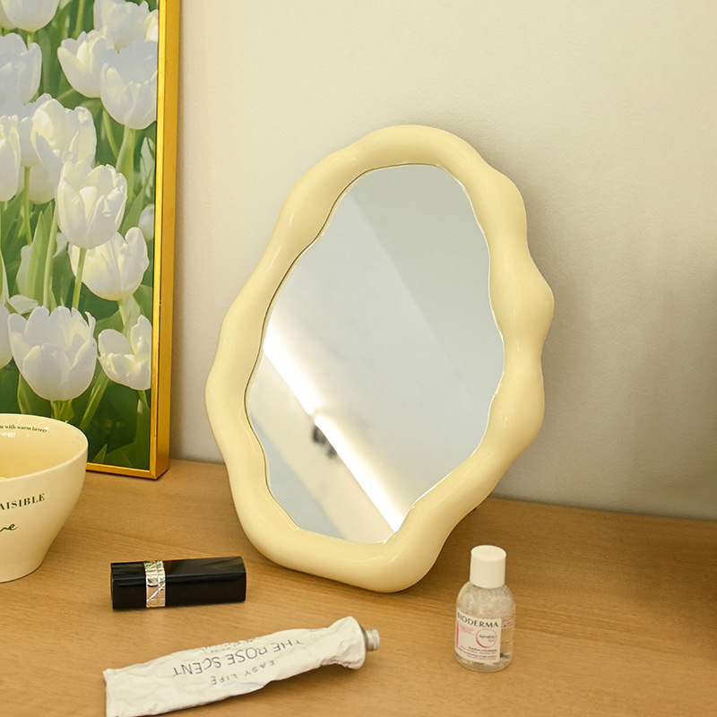 인터넷 연예인 드레싱 거울 프랑스 스타일 복고풍 거울 데스크탑 장식품 보석 디스플레이 저장 판 사진 소품 거울 화장품 거울