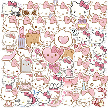 50张/套卡通少女粉kitten系列可爱贴纸DIY行李箱电脑水杯涂鸦贴纸