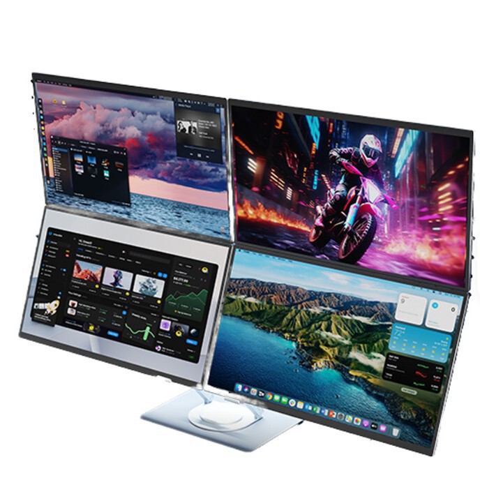 4-Screen Productivity 18.5inch Triple Laptop Monitor C-Type Portable Multi-Screen Collaboration Lcd
