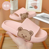 Slide, slippers, summer non-slip cartoon footwear platform indoor, with little bears, soft sole, wholesale