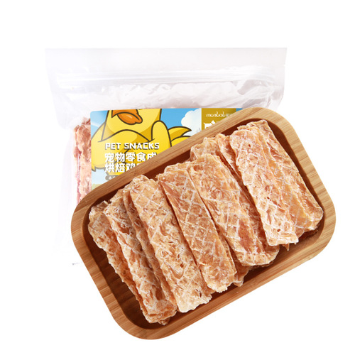 Mengbei factory directly supplies pet snacks chicken jerky 500g dog snacks training dog meat jerky Teddy snacks wholesale and delivery