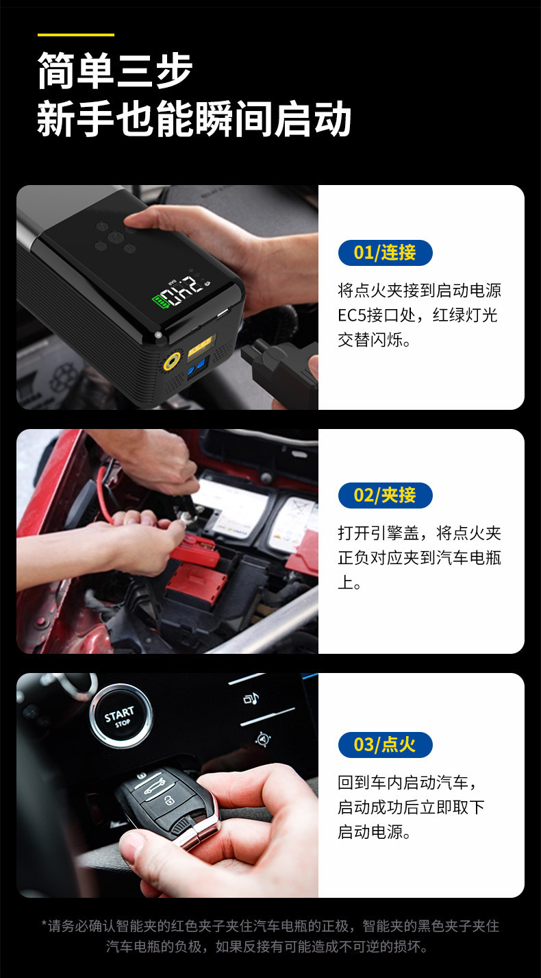 Goodyear S3 Power Bank Car Emergency Jump Starter and Air Pump Combo - Powerful Battery Jump Starter Device
