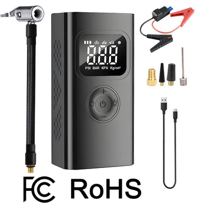 Cross-border car air pump, portable Hava nasosu - 52-in-1-inflatable-starter-6000mah-smart-clip-storage-bag