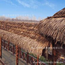 仿真茅草瓦工厂直销 塑料铝制茅草PE稻草 细丝茅草屋顶防虫假稻草