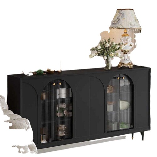 Medieval sideboard with multi-layer storage and large storage space, retro French living room partition cabinet, cream style entrance cabinet