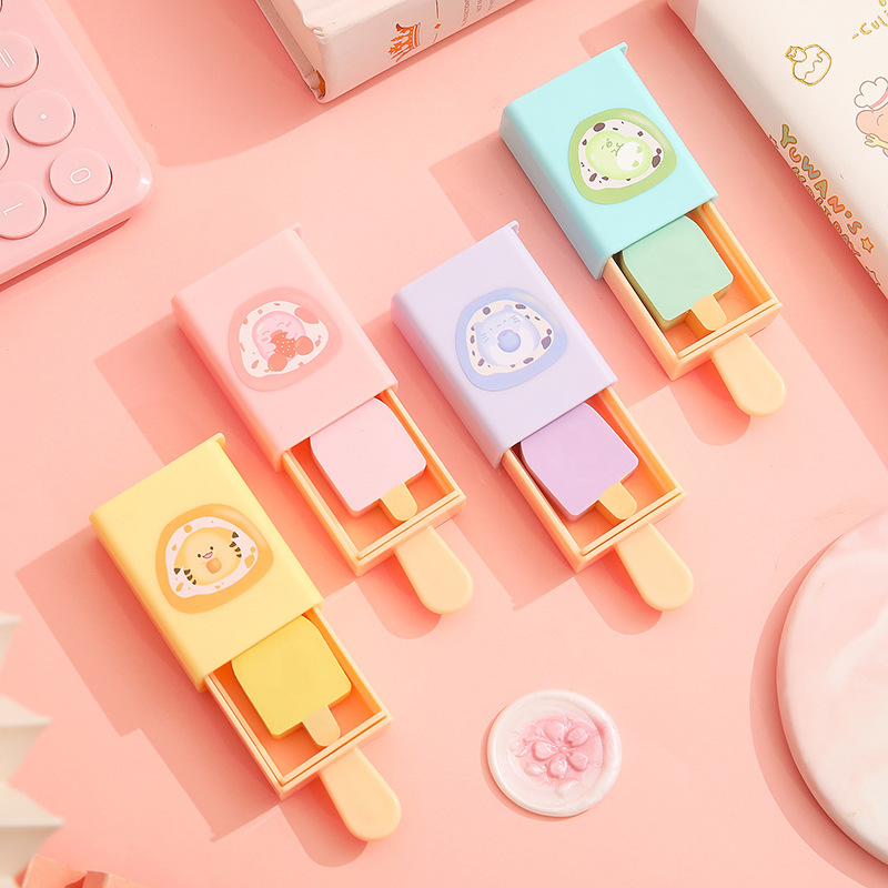 Popsicle shape fun magic box eraser cute cartoon Ice Cream Anti-Dandruff eraser high-looking student gift Popsicle shape fun magic box eraser cute cartoon Ice Cream Anti-Dandruff eraser high-looking student gift