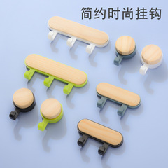 Creative Nordic solid wood adhesive hooks without punching plastic adhesive doors and windows coat and hat kitchen traceless row hooks wholesale