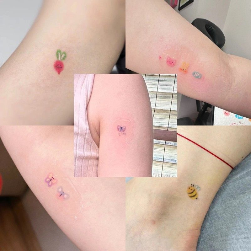 Cartoon cute little bee tattoo stickers waterproof long-lasting colorful mini butterfly animal funny fresh ins style Cartoon cute little bee tattoo stickers waterproof long-lasting colorful mini butterfly animal funny fresh ins style